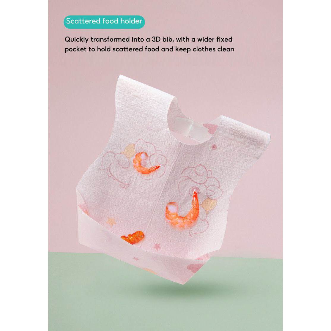 Baby Toddler Disposable Bib w Pocket 10 Piece Per Pack - Little Kooma