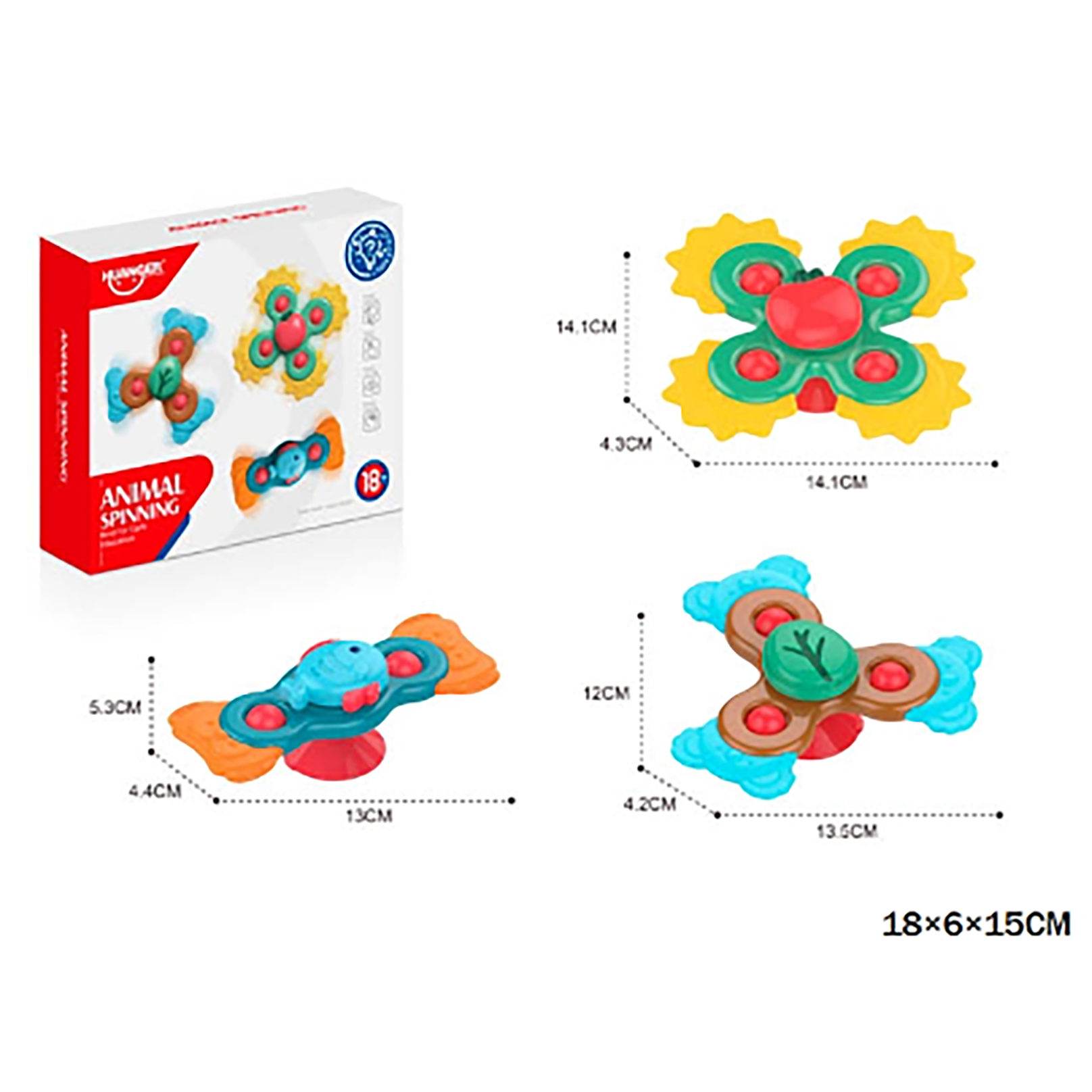 Huanger Suction Cup Spinning Toy Baby Bath Toys Sand Hammer Teething Toy - Little Kooma