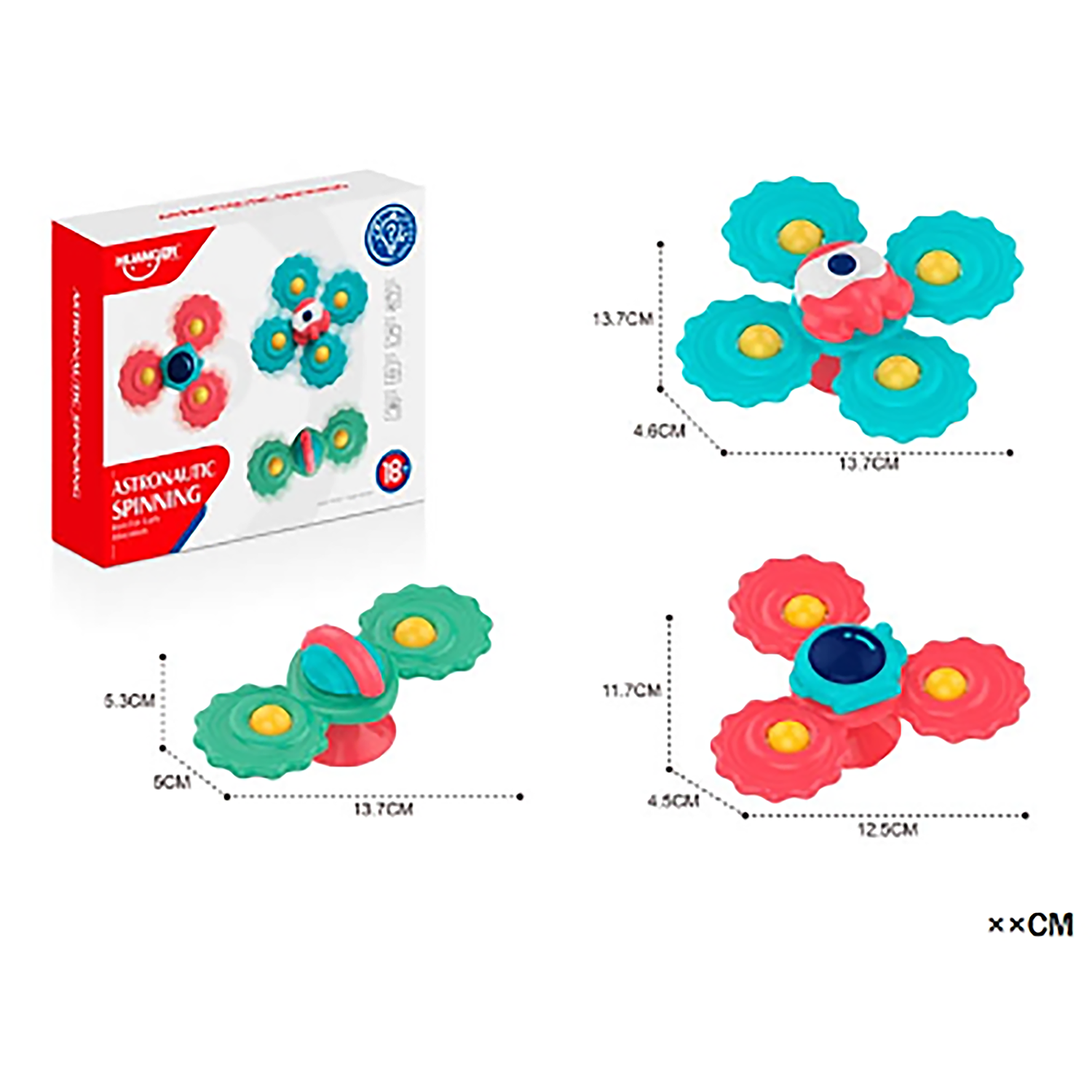 Huanger Suction Cup Spinning Toy Baby Bath Toys Sand Hammer Teething Toy - Little Kooma