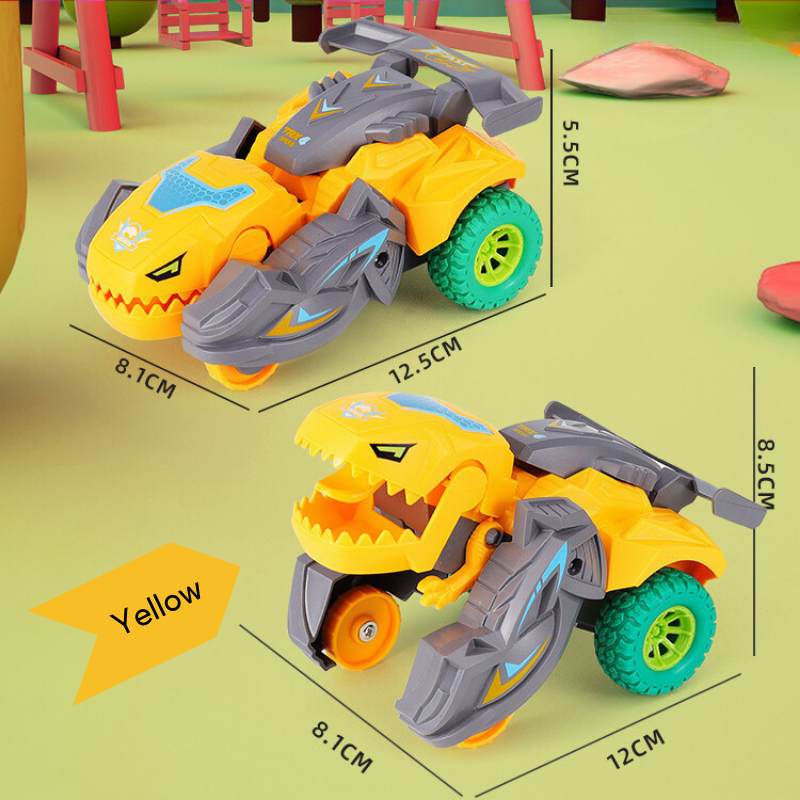 2 In 1 Collision Transformation Dinosaur Car Plastic Inertial Car Toy Action Collision Transforming Vehicles for Boy 3 Years+ - Little Kooma