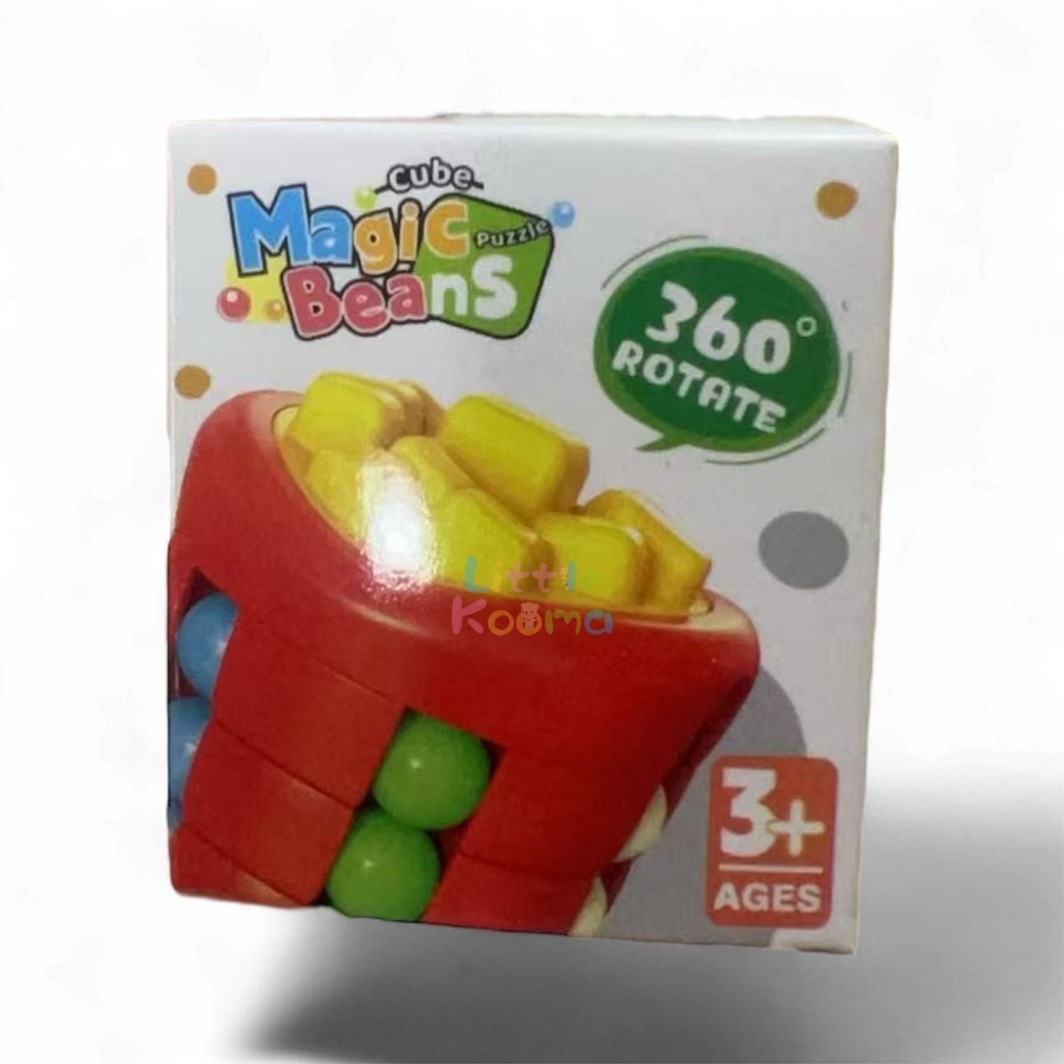 Ready Stock Creative Burger Fries Magic Bean Cube 360° Rotating Fidget Toy for Kid 3 Years + - Little Kooma