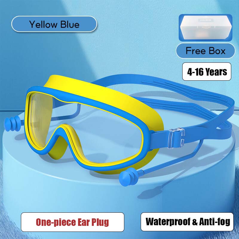 Kid's Swimming Goggles Anti-fog Wide Vision Silicone Frame - Little Kooma