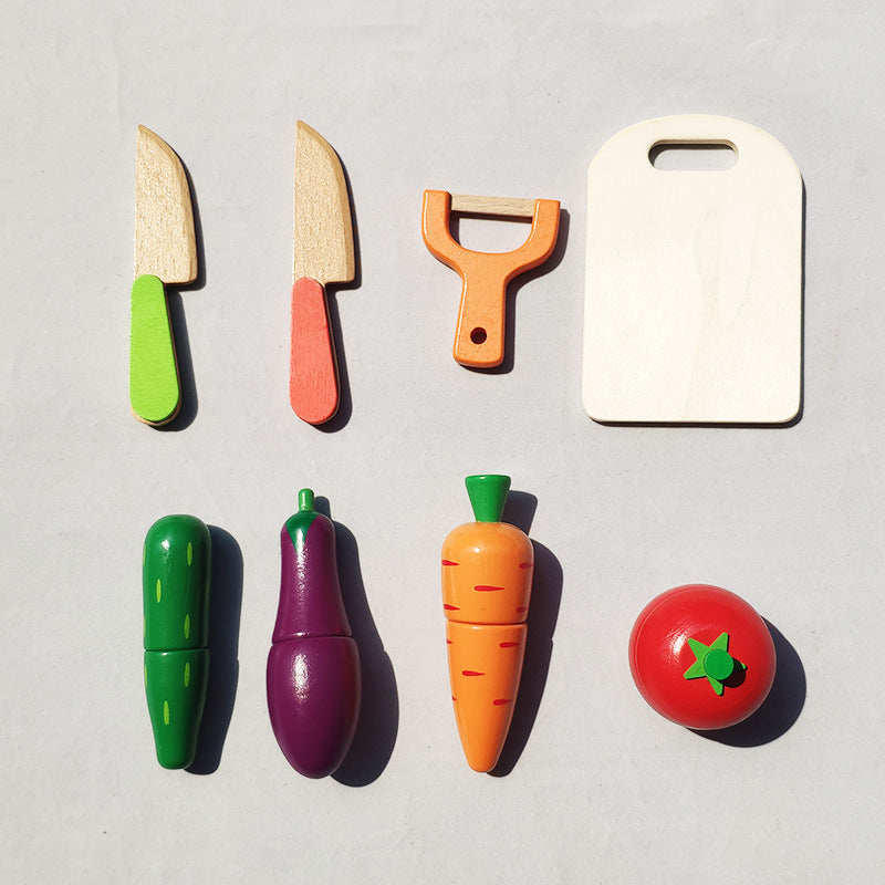 Kids Wooden Magnetic Vegetables Fruits Cut Clearance Sale 6 Years + - Little Kooma