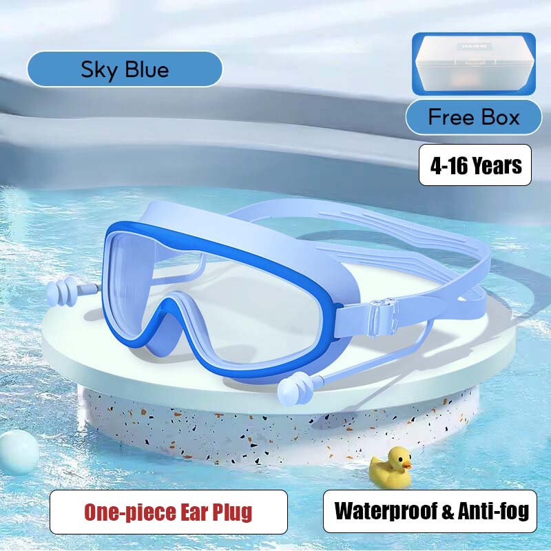 Kid's Swimming Goggles Anti-fog Wide Vision Silicone Frame - Little Kooma