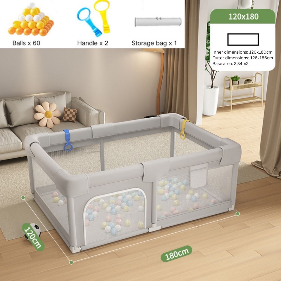 Portable Foldable Baby Toddler Pop Up Mesh Playpen Play Yard w Ocean Balls - Little Kooma