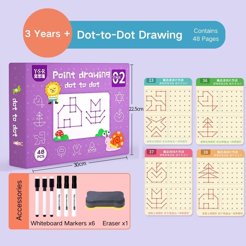 Kids Wipe-clean Erasable Book Pen Control Reusable Drawing Book 3 Years + - Little Kooma