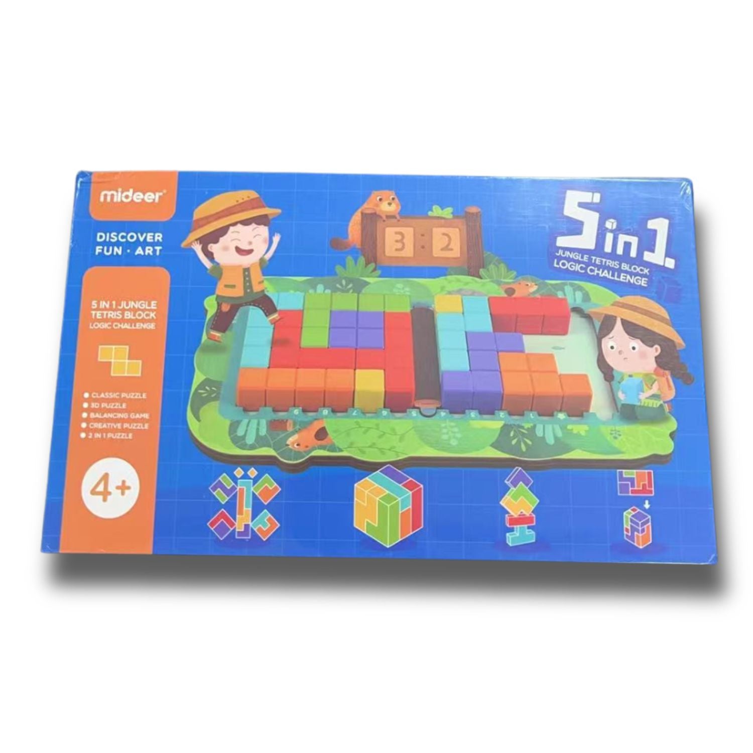 Mideer 5-IN-1 Jungle Tetris Block Logic Challenge 4 Years + - Little Kooma