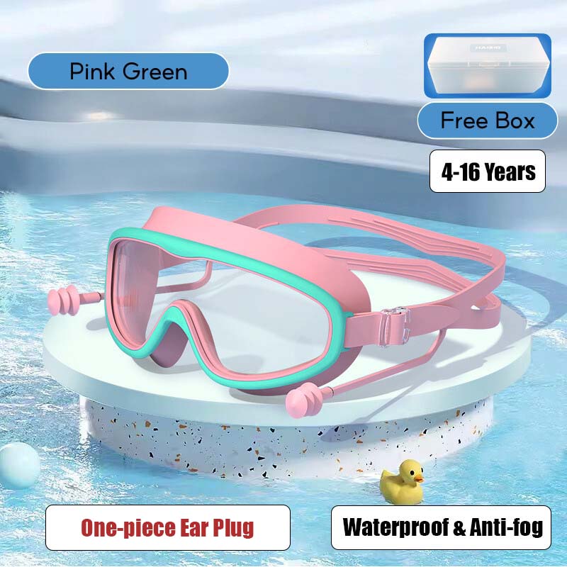 Kid's Swimming Goggles Anti-fog Wide Vision Silicone Frame - Little Kooma