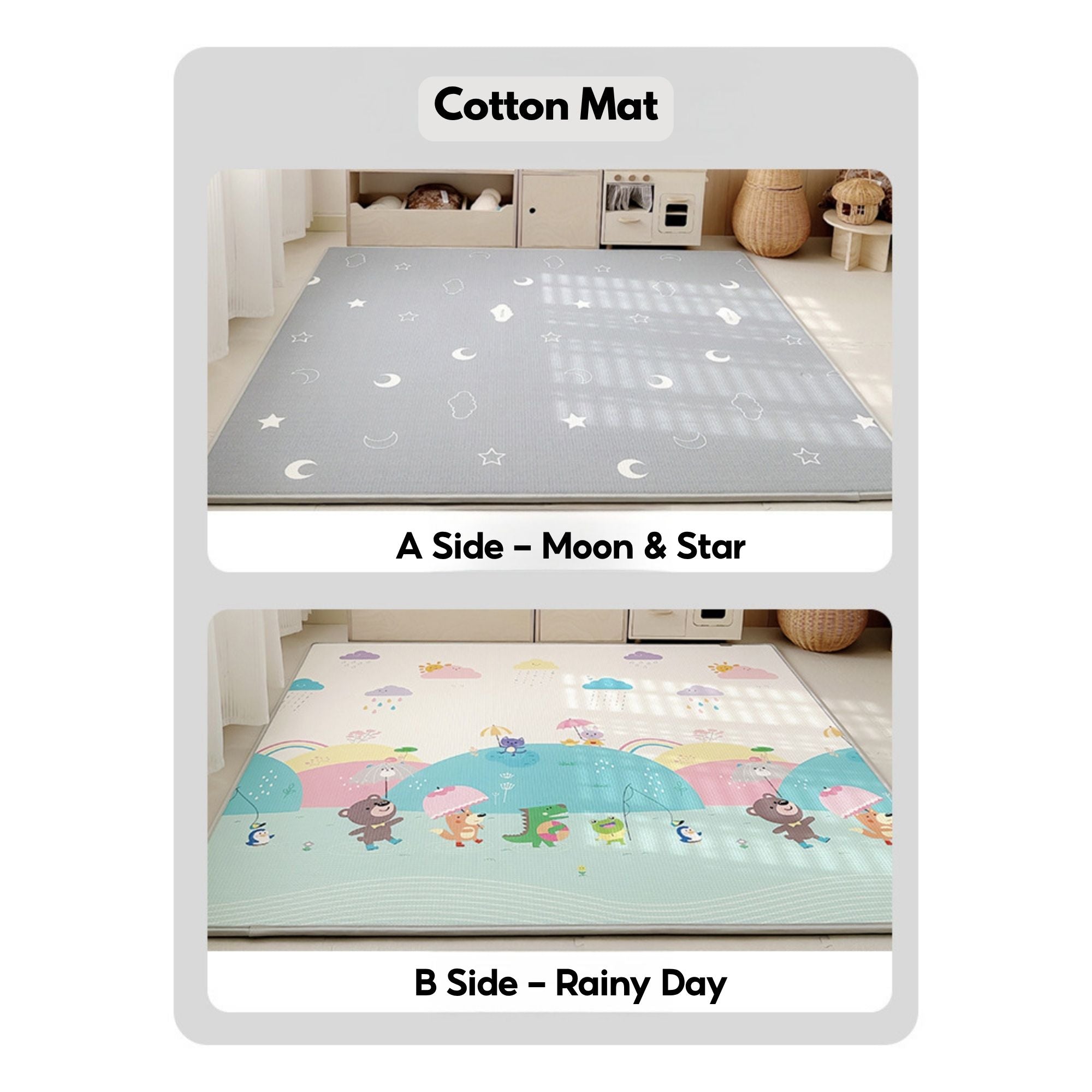 Baby Crawling Mat XPE Foam 2cm Thick Non-Slip Waterproof Play Mat High Density Playmat - Little Kooma