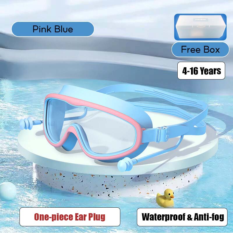 Kid's Swimming Goggles Anti-fog Wide Vision Silicone Frame - Little Kooma