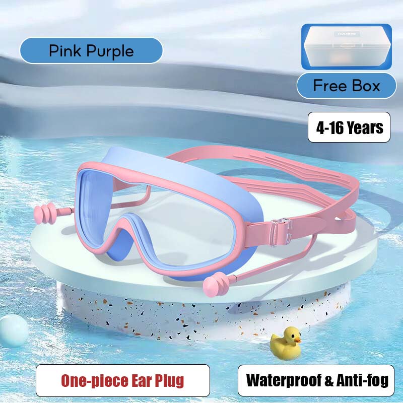 Kid's Swimming Goggles Anti-fog Wide Vision Silicone Frame - Little Kooma
