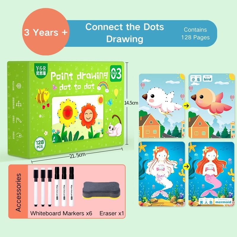 Kids Wipe-clean Erasable Book Pen Control Reusable Drawing Book 3 Years + - Little Kooma