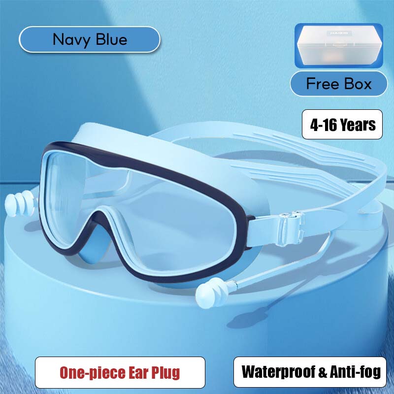 Kid's Swimming Goggles Anti-fog Wide Vision Silicone Frame - Little Kooma