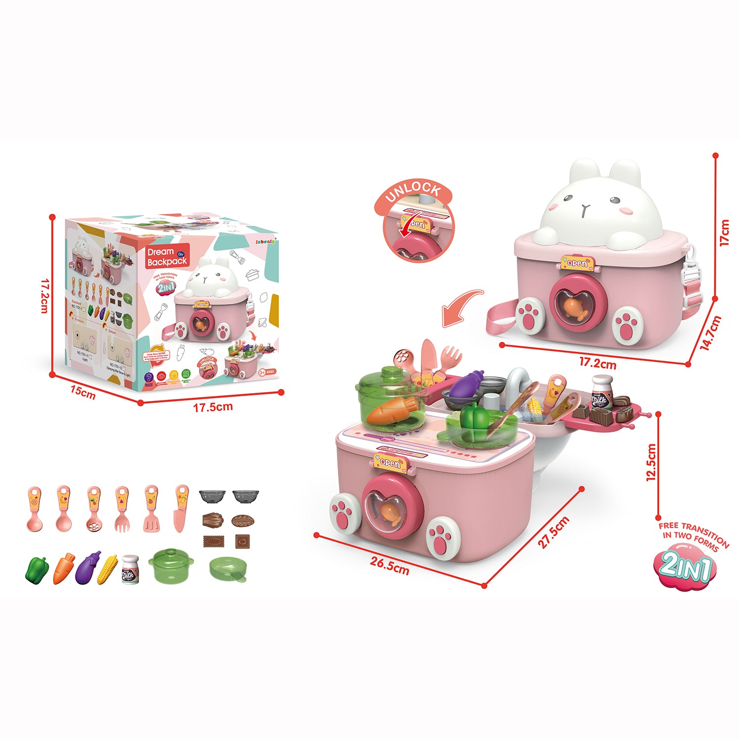 Baby Toddler Kids' 2-in-1 Dream Backpack Toy Pretend Play - Little Kooma