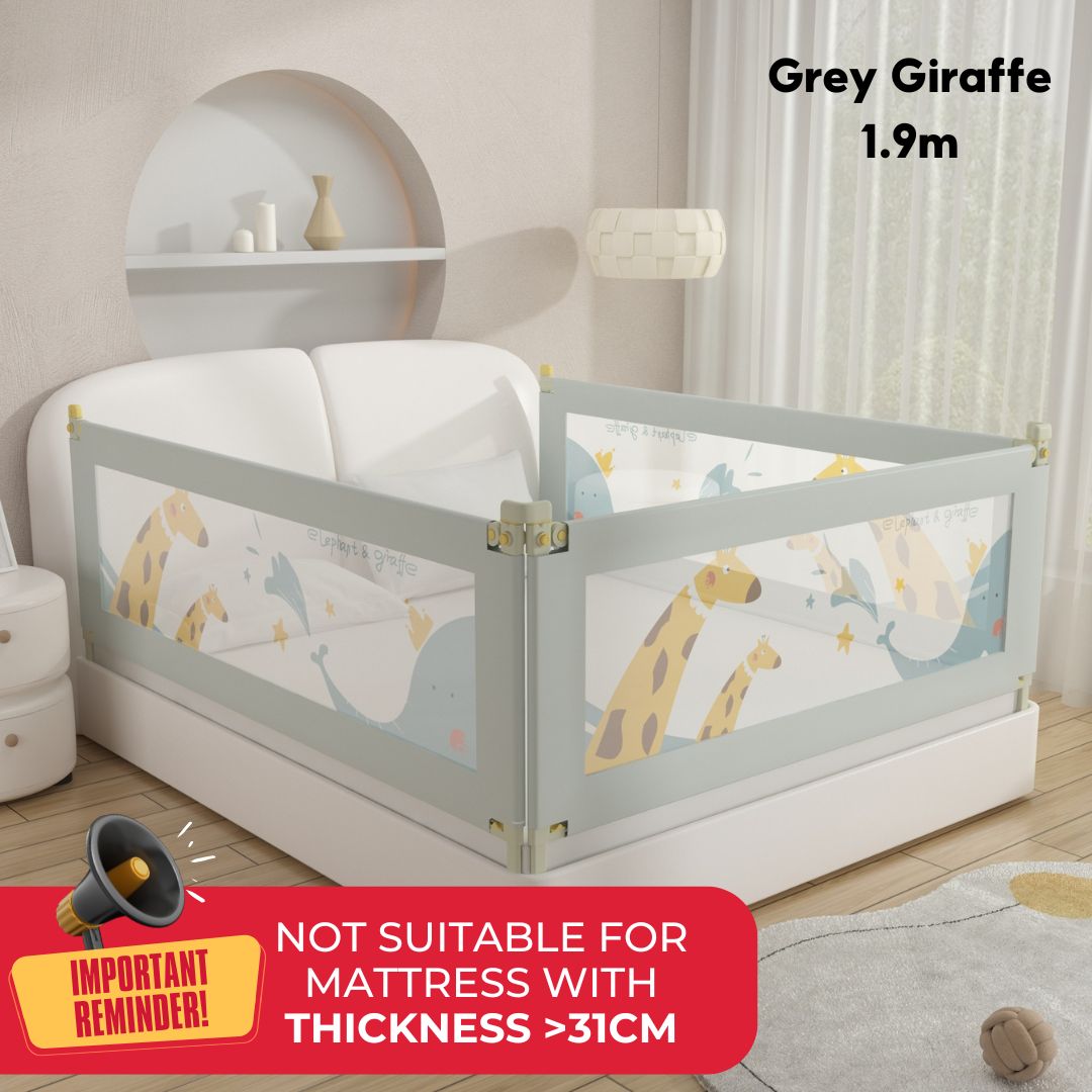 Baby Toddler Bed Guard Rails Barrier Protector Bedroom Playpen Bed Fence Single Side Lift - Little Kooma