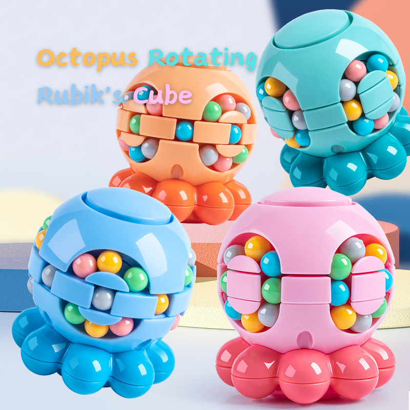 Octopus Fidget Fun Educational Spinner & Rubik's Cube Toy Puzzle Game for Kid 3 Years + - Little Kooma