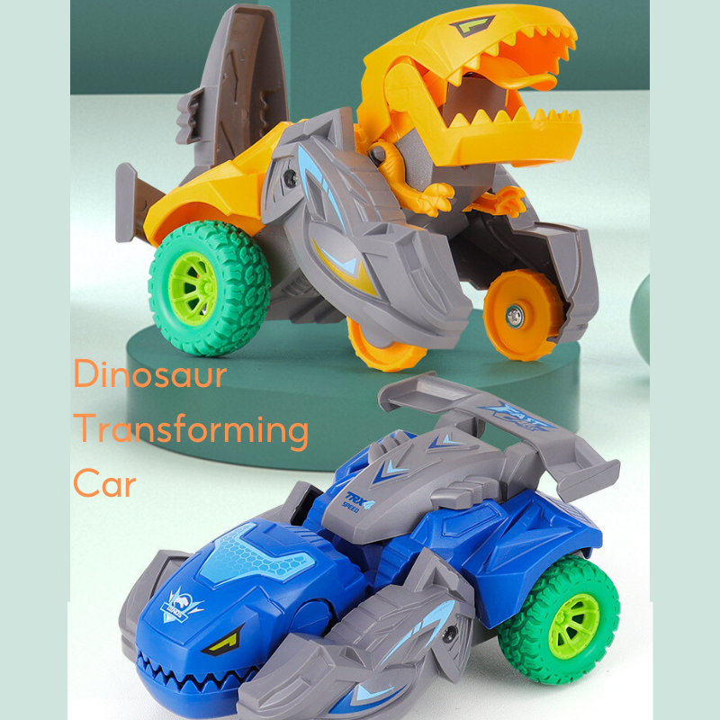 2 In 1 Collision Transformation Dinosaur Car Plastic Inertial Car Toy Action Collision Transforming Vehicles for Boy 3 Years+ - Little Kooma