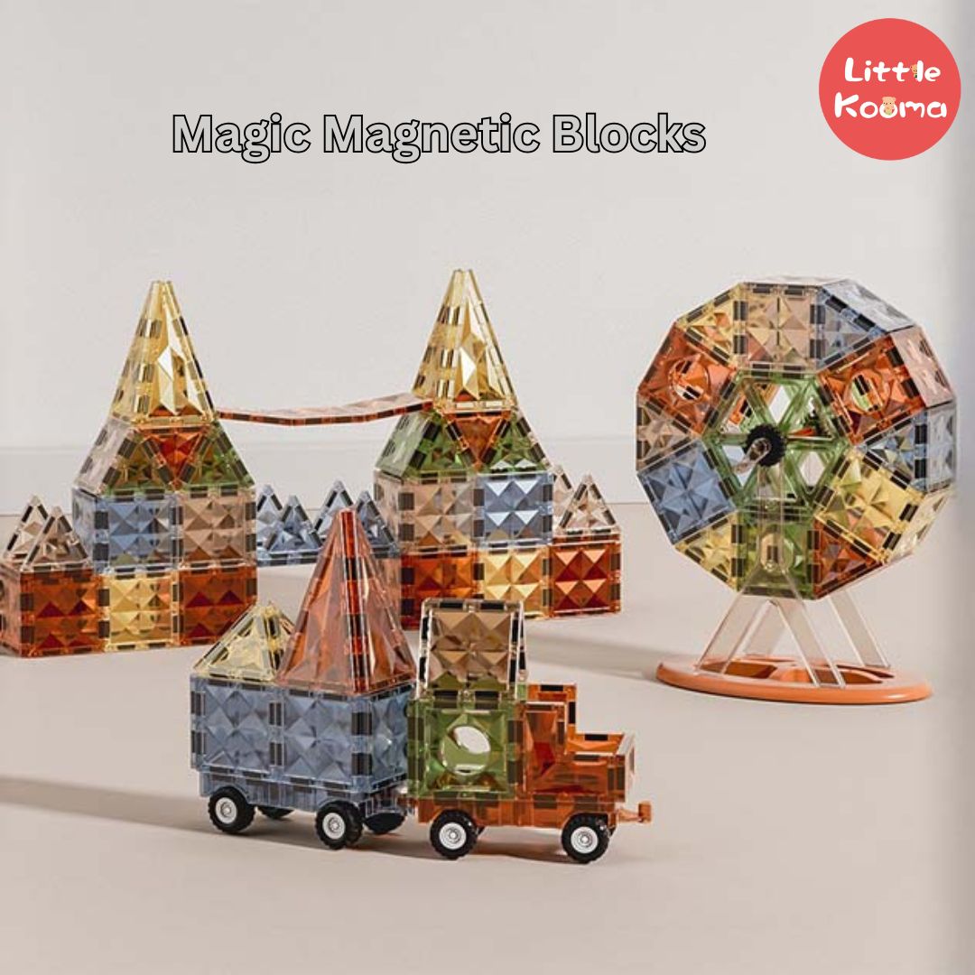 Magic Magnetic Blocks โ STEM Building Toys for Kids, Creative Magnetic Tiles Set for Toddlers Ages 3-8 - Little Kooma