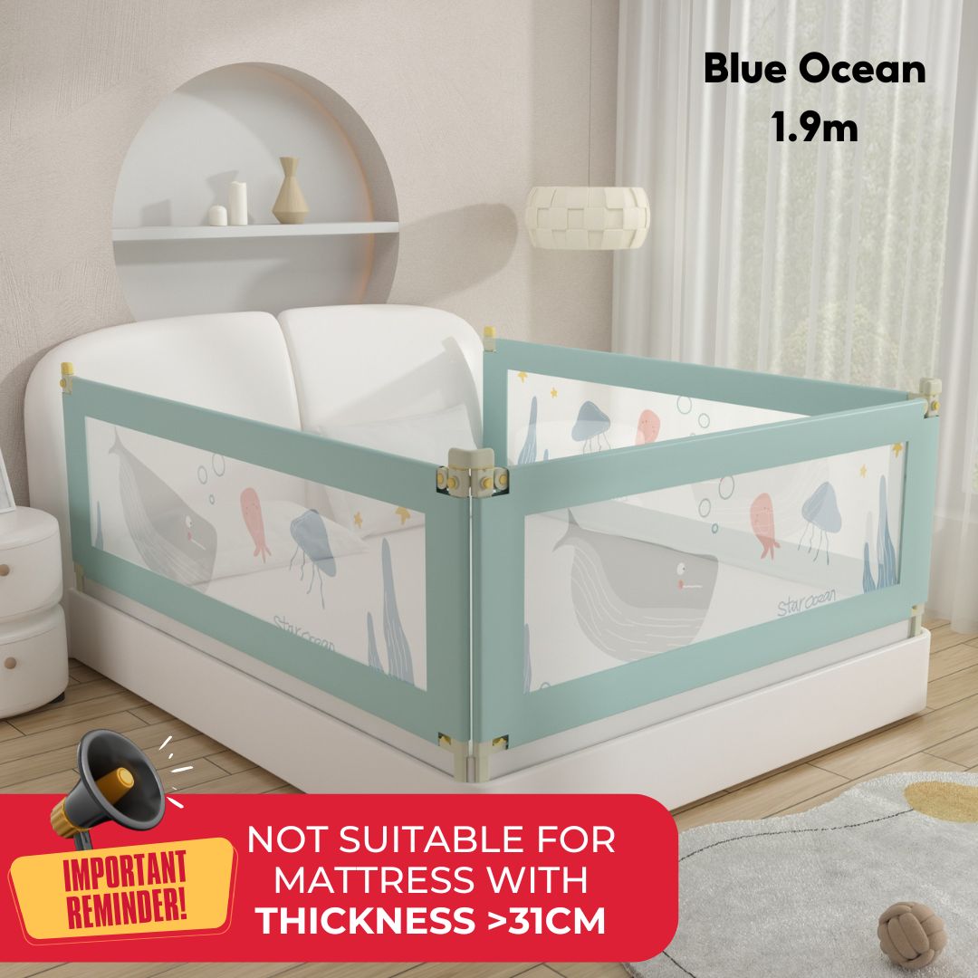 Baby Toddler Bed Guard Rails Barrier Protector Bedroom Playpen Bed Fence Single Side Lift - Little Kooma
