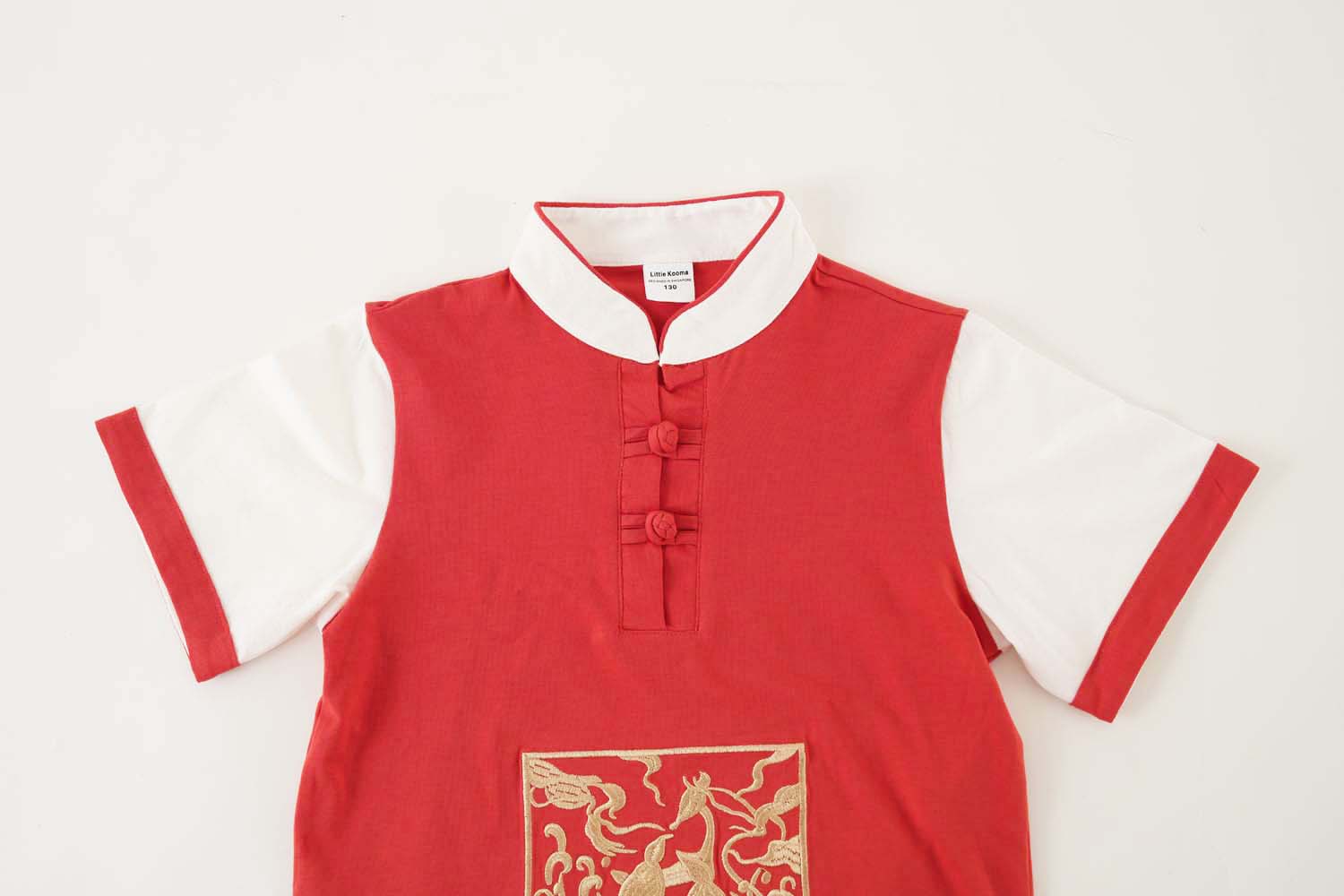 Singapore Souvenir Gift Majestic Phoenix Cheongsam Symbol of Power and Renewal Baby Kids Boys Cheongsam Set Top n Shorts CNY Chinese New Year Outfit 0837 - Little Kooma