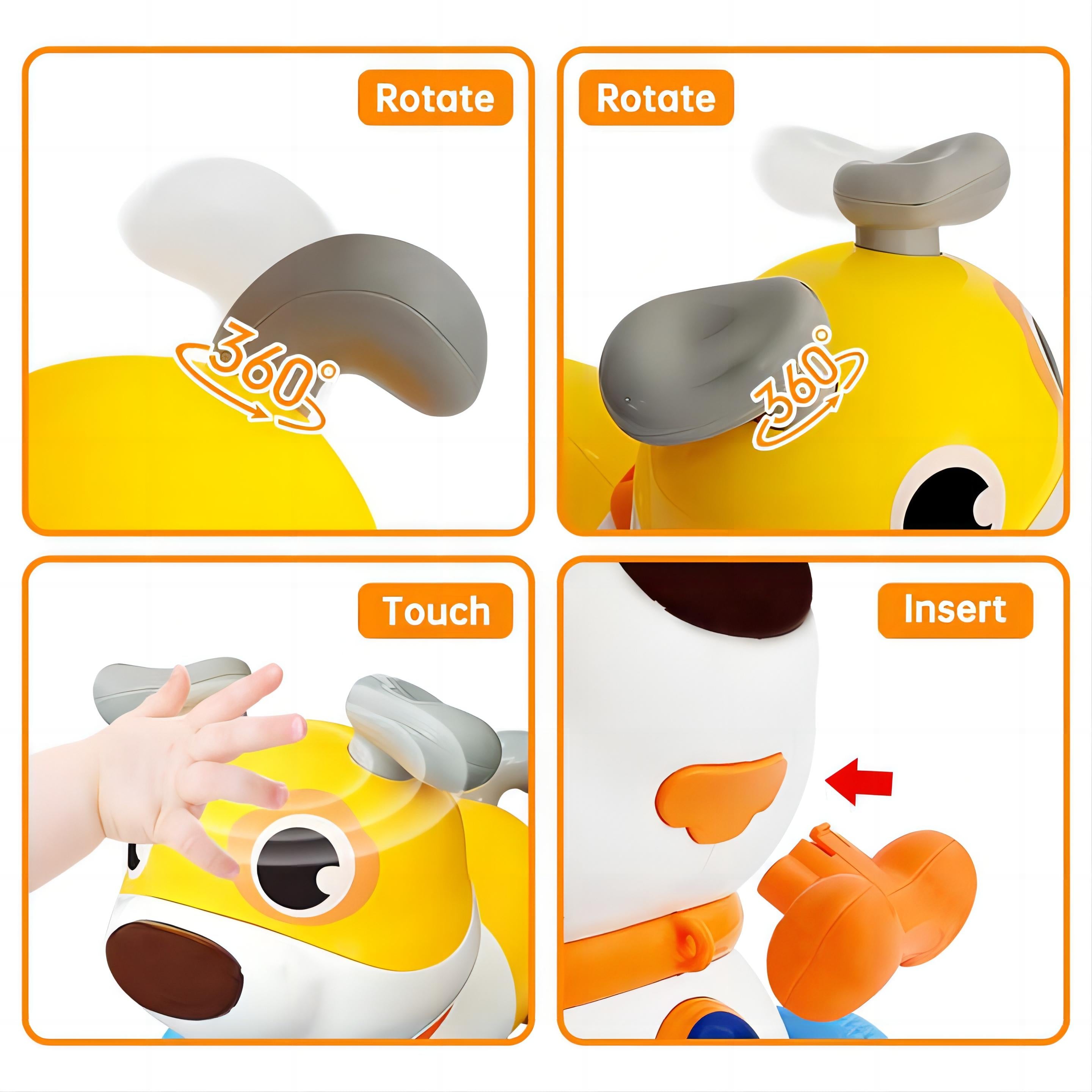 360° Interactive Pull & Push Baby Buddy – Feed, Pet, Play Smart Learning Toy 18 Months + - Little Kooma