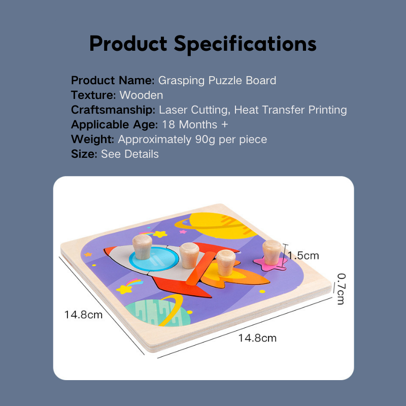 Wooden Toddler Animal Vehicle Puzzles w Handles Educational Montessori Puzzles Toys - Little Kooma