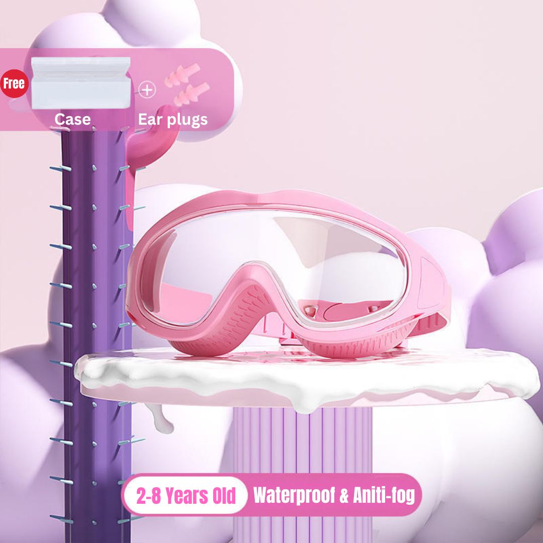 Kid's Swimming Goggles Anti-fog Wide Vision Silicone Frame - Little Kooma