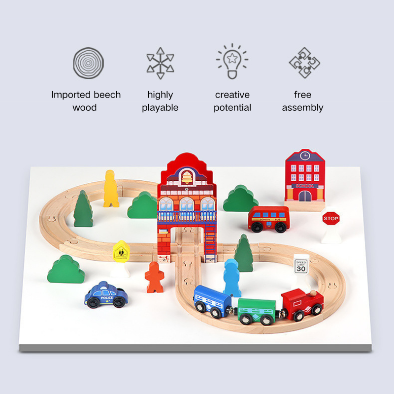 36PCS Wooden Train Tracks Magnetic Trains Toy Railway Kits for Kids Toddler Boys and Girls 3 Years + - Little Kooma