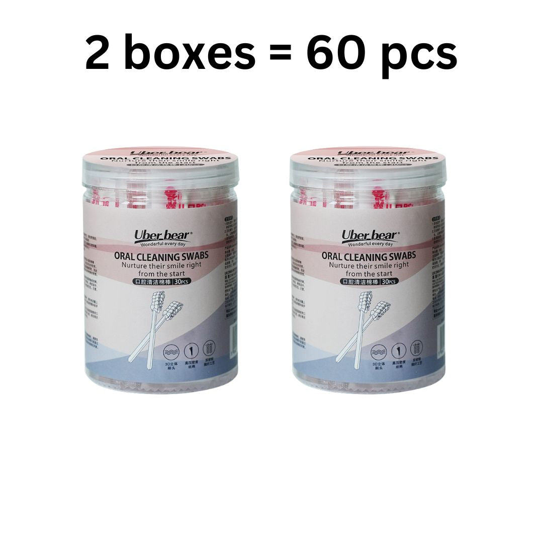 Baby Oral Cleaning Swabs Newborn Tongue Cleaner Gauze Toothbrush Disposable Baby Toothbrush for Primary Teeth - Little Kooma