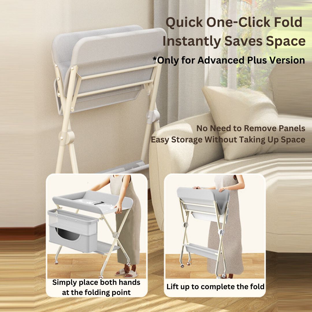 Mobile Foldable Multi-functional Baby Diaper Changing Station Table Adjustable Height - Little Kooma