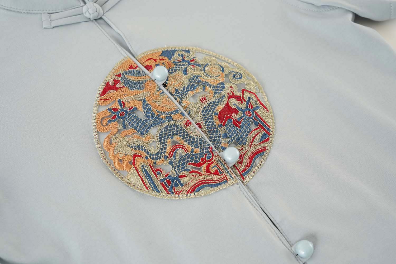 Singapore Souvenir Gift Vitality n Wisdom Blue Family Set Baby Kids Boys Cheongsam Set Top n Shorts CNY Chinese New Year Outfit 0844 - Little Kooma