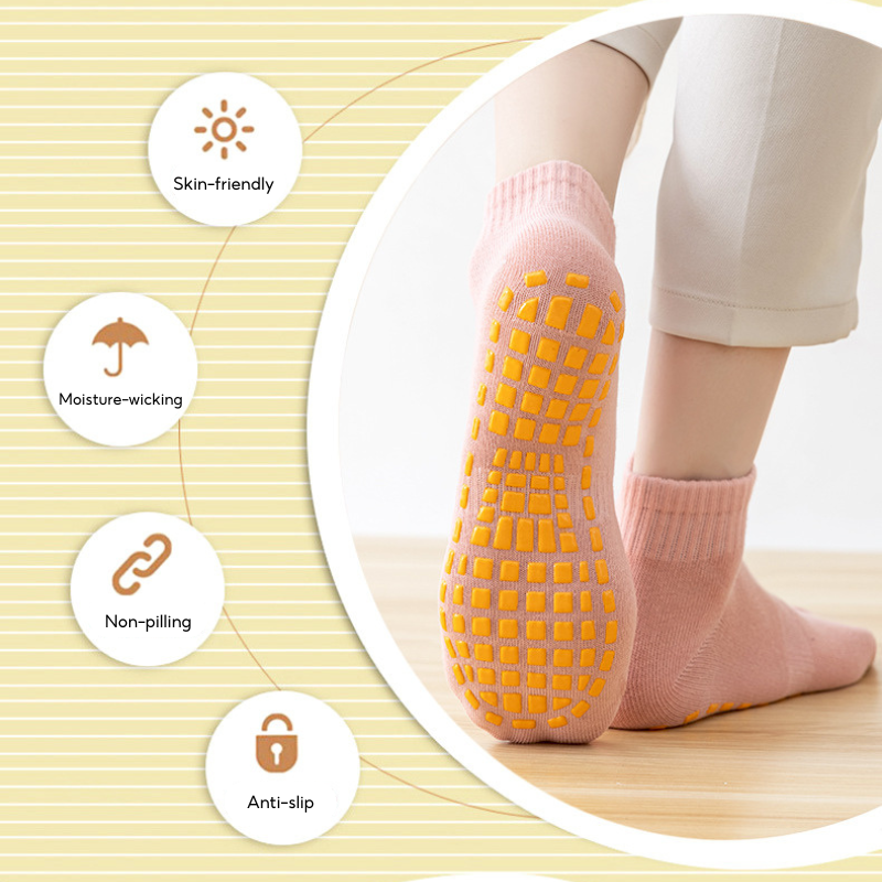 Baby Kids Boy Girl Solid Color Breathable Anti-slip Ankle Socks Playground Yoga Socks - Little Kooma