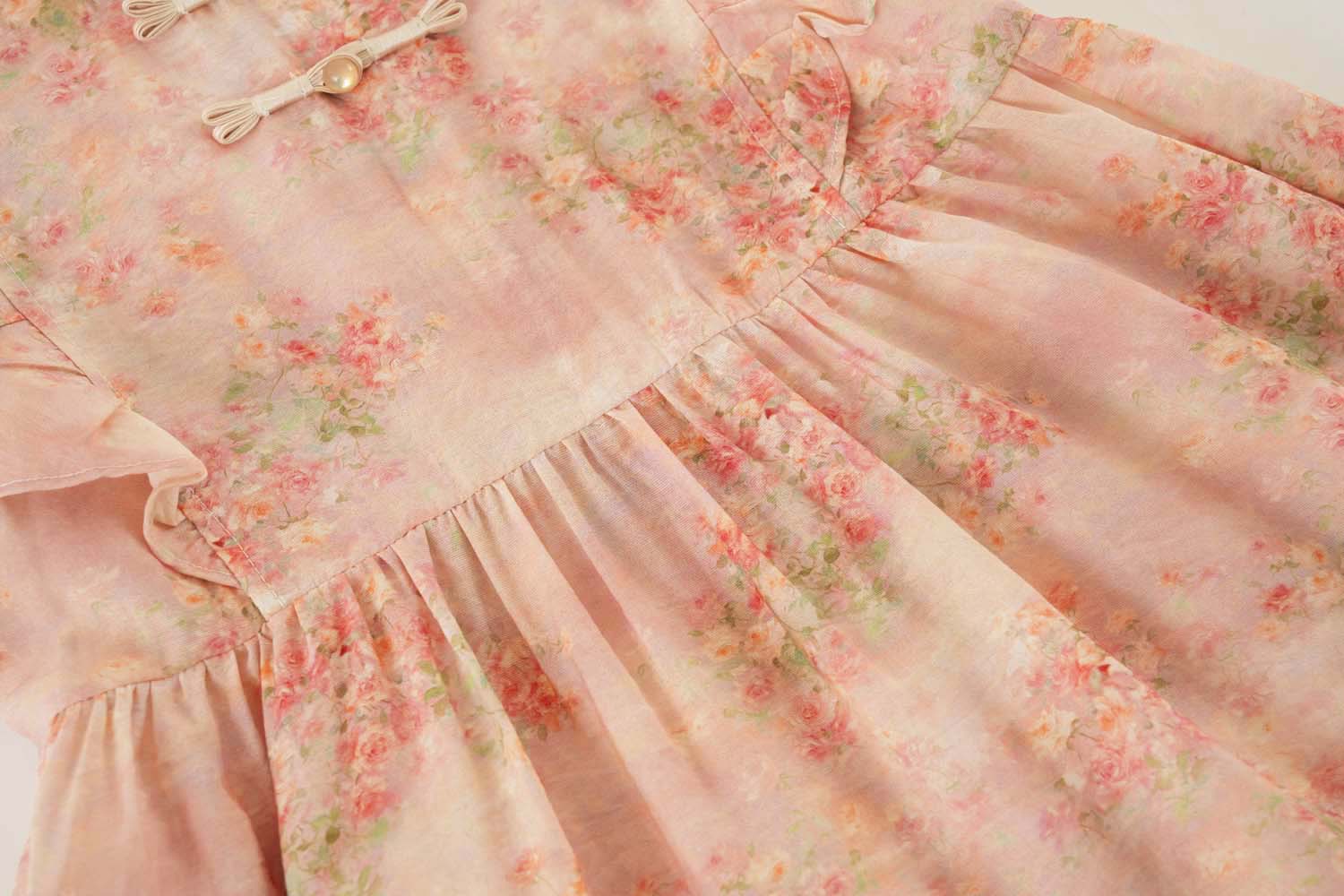 Singapore Souvenir Gift Pink Floral Baby Kids Girl Cheongsam Dress 0850 - Little Kooma