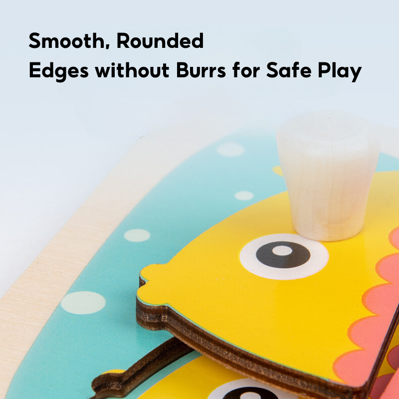 Wooden Toddler Animal Vehicle Puzzles w Handles Educational Montessori Puzzles Toys - Little Kooma