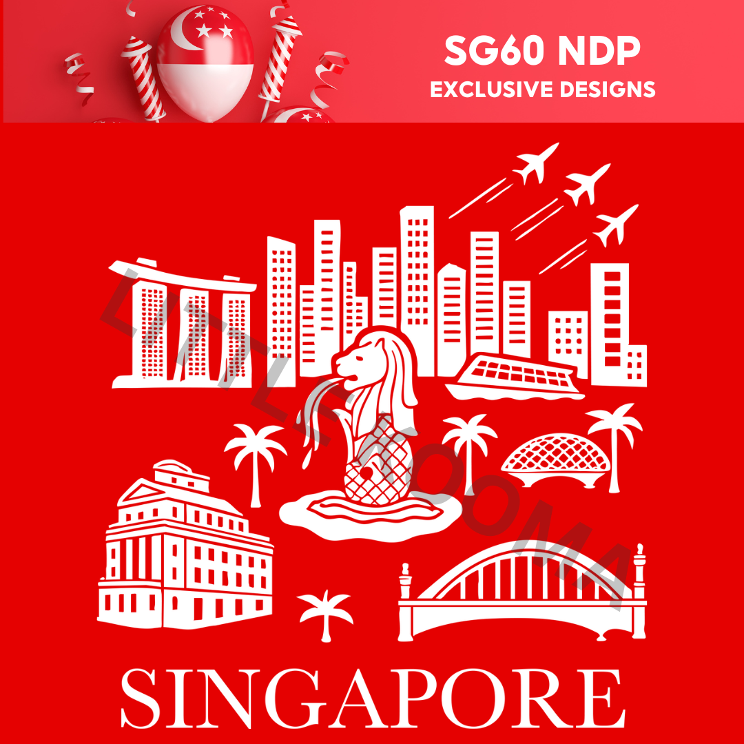 National Day NDP Red Top - Baby Kids Red T-shirt Merlion City Skyline Fighters National Day Top Outfit