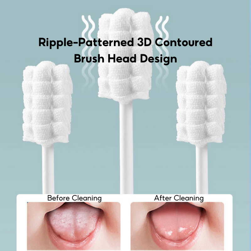 Baby Oral Cleaning Swabs Newborn Tongue Cleaner Gauze Toothbrush Disposable Baby Toothbrush for Primary Teeth - Little Kooma