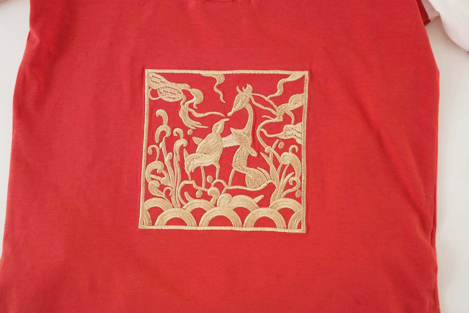 Singapore Souvenir Gift Majestic Phoenix Cheongsam Symbol of Power and Renewal Baby Kids Boys Cheongsam Set Top n Shorts CNY Chinese New Year Outfit 0837 - Little Kooma
