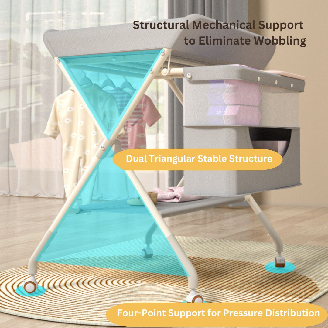 Mobile Foldable Multi-functional Baby Diaper Changing Station Table Adjustable Height - Little Kooma