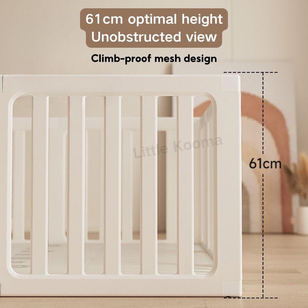 3-in-1 Kids Playpen | Converts to Storage Shelf & Wardrobe | HDPE Safety Fence with Door Lock | Baby Play Yard - Little Kooma