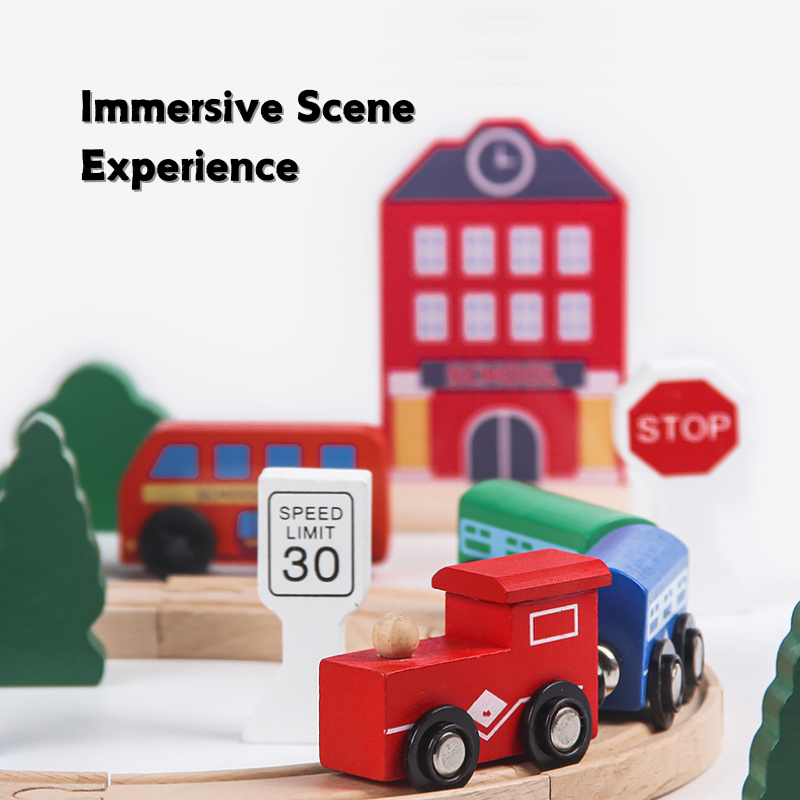 36PCS Wooden Train Tracks Magnetic Trains Toy Railway Kits for Kids Toddler Boys and Girls 3 Years + - Little Kooma