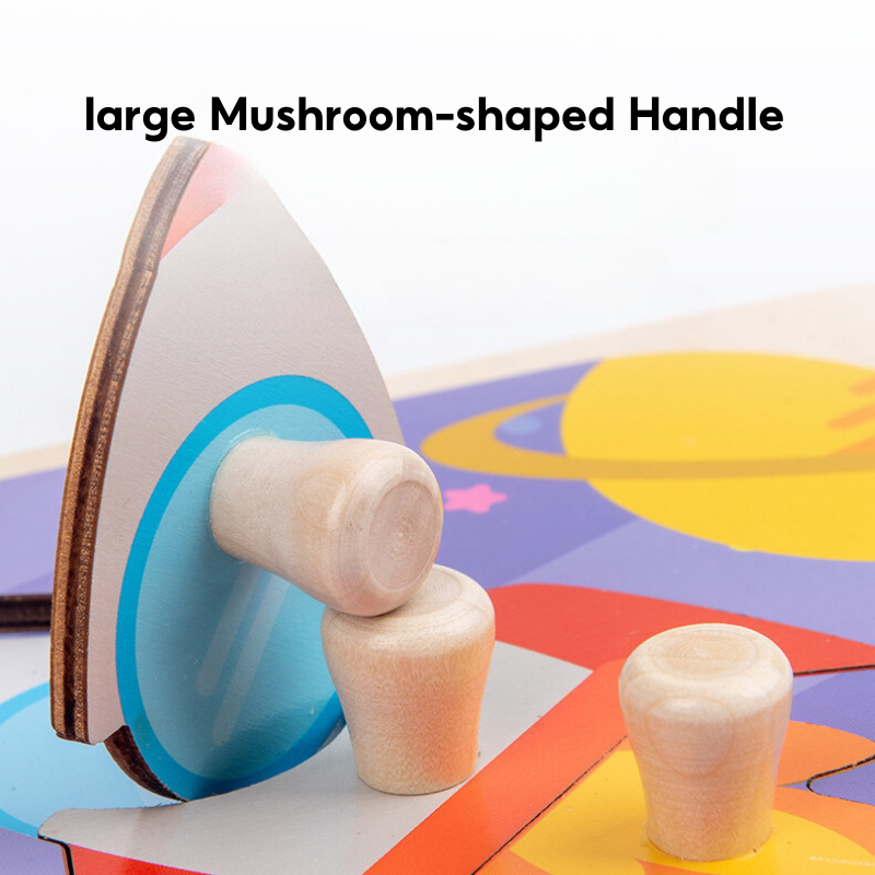 Wooden Toddler Animal Vehicle Puzzles w Handles Educational Montessori Puzzles Toys - Little Kooma