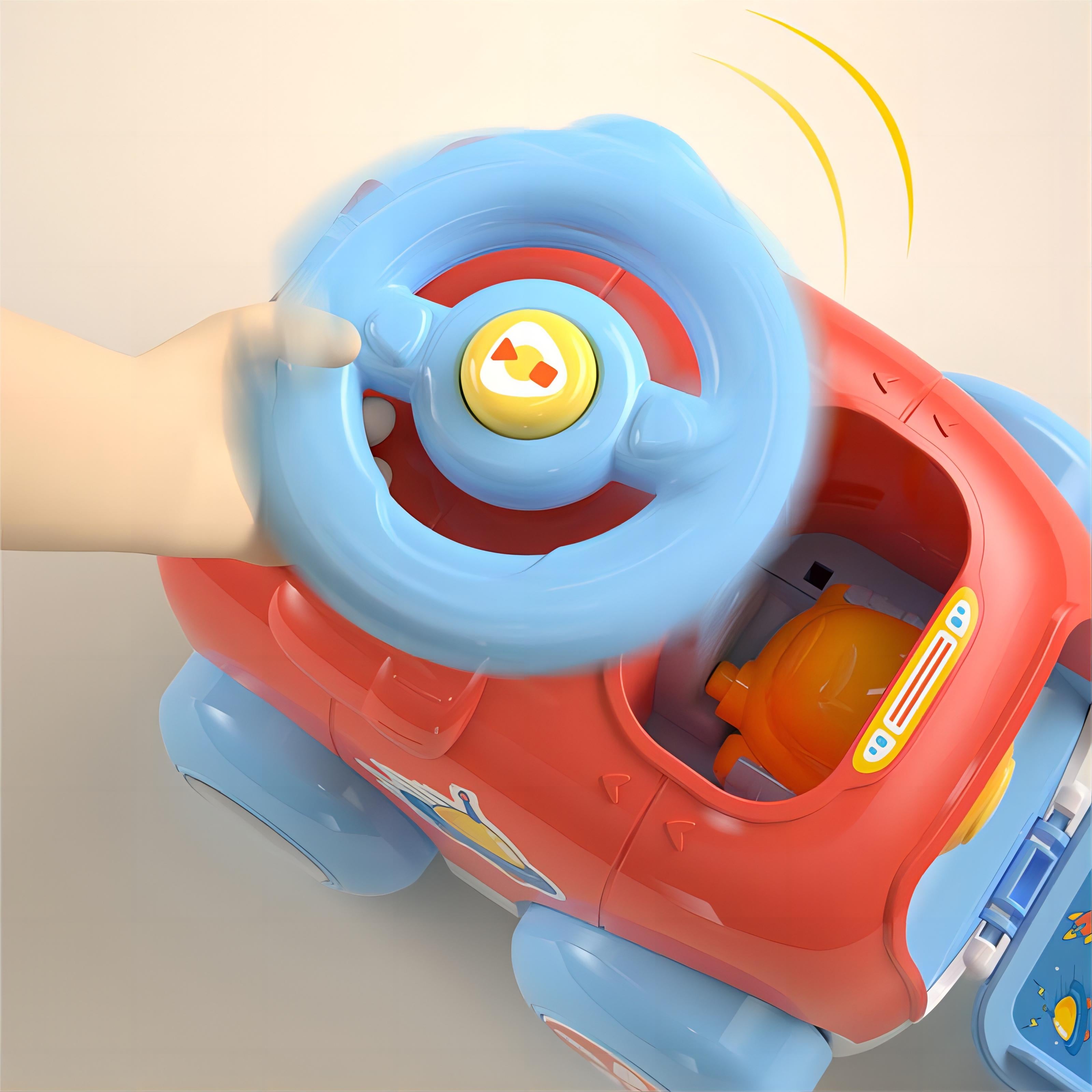 3-in-1 Fun Flick & Go Car Set – No Battery, No Winding, Easy-Grip Baby Toy with Bidirectional Glide & Compact Storage 18 Months + - Little Kooma