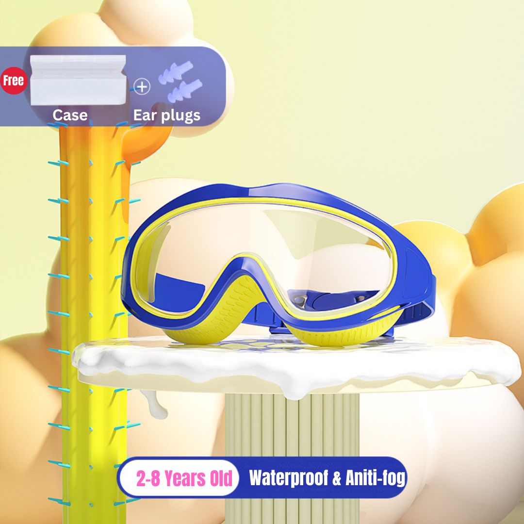 Kid's Swimming Goggles Anti-fog Wide Vision Silicone Frame - Little Kooma