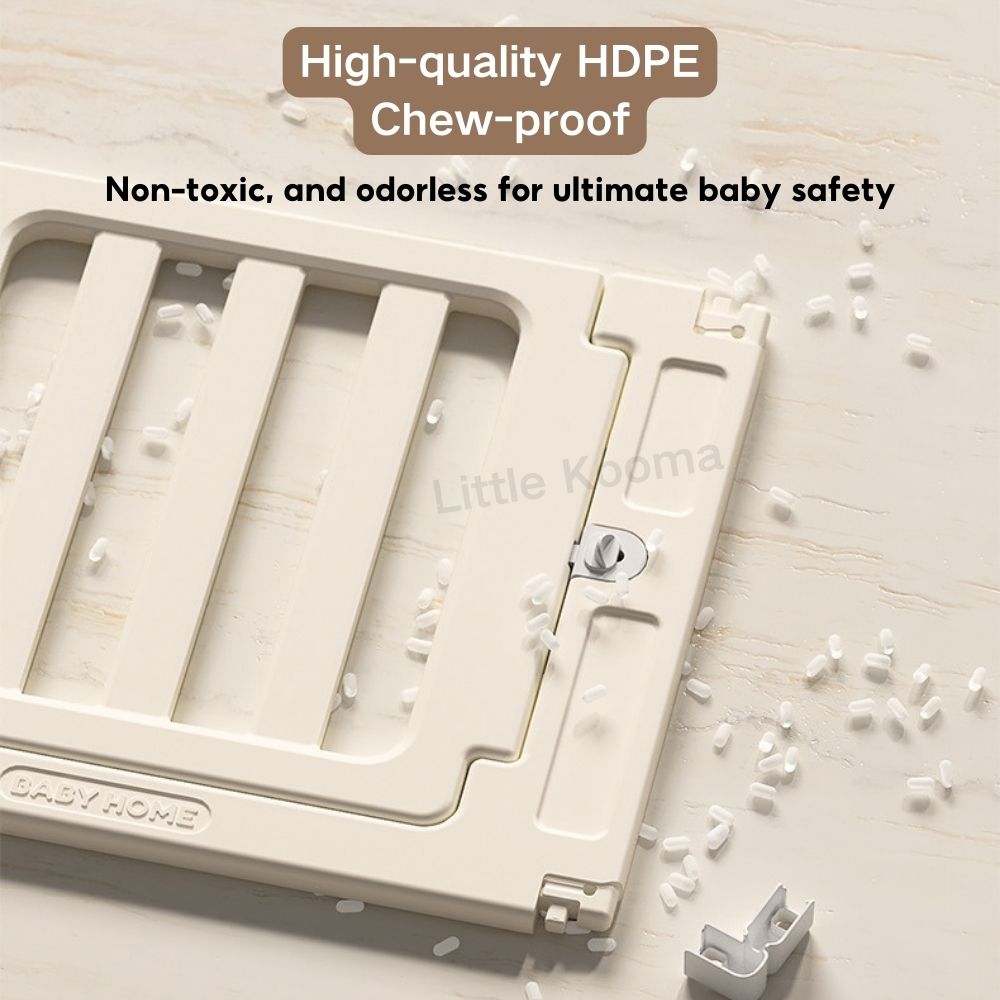 3-in-1 Kids Playpen | Converts to Storage Shelf & Wardrobe | HDPE Safety Fence with Door Lock | Baby Play Yard - Little Kooma