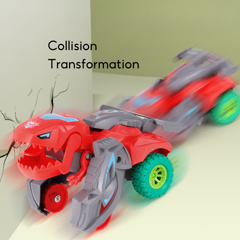 2 In 1 Collision Transformation Dinosaur Car Plastic Inertial Car Toy Action Collision Transforming Vehicles for Boy 3 Years+ - Little Kooma