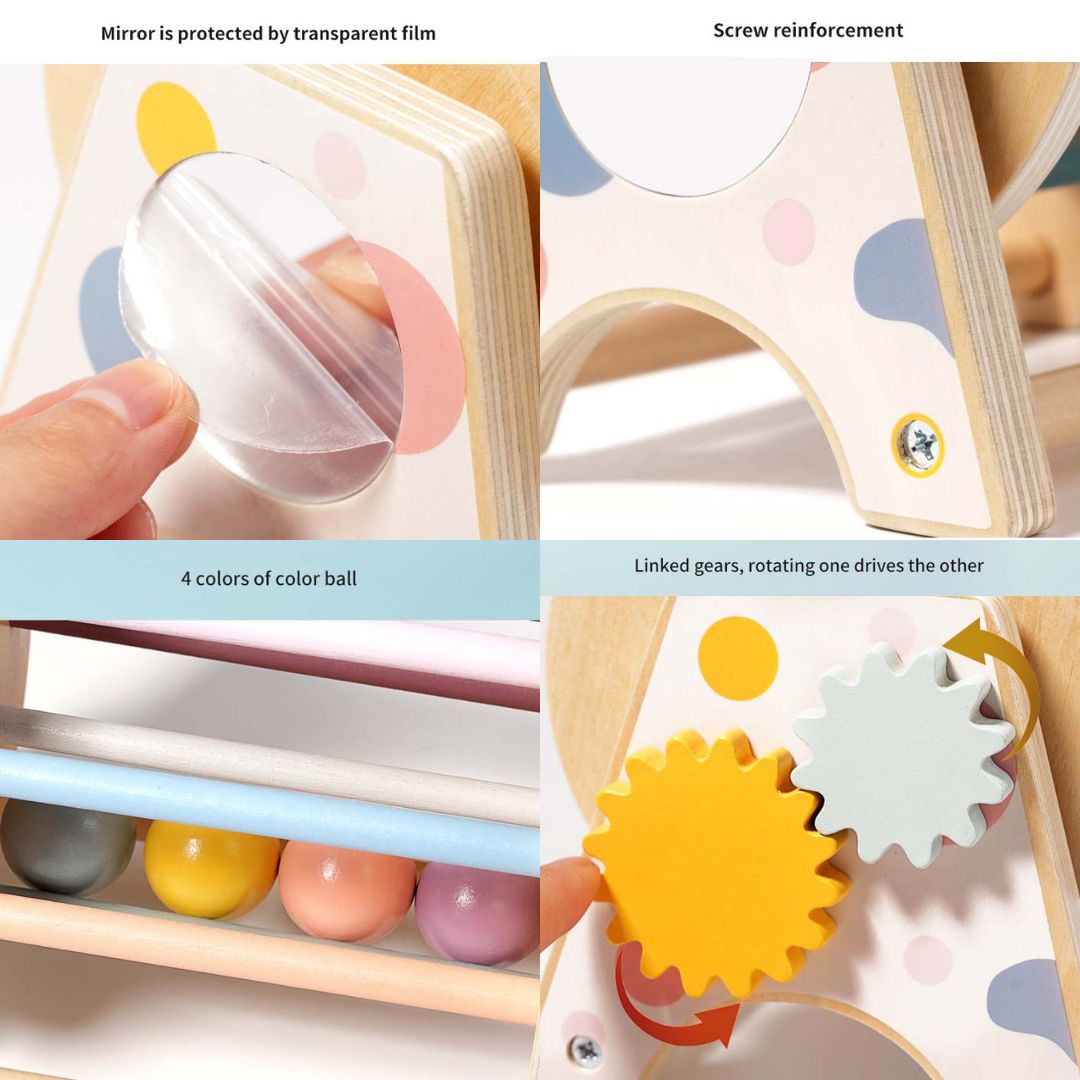 3-in-1 Wooden Shape Sorter Rolling Drum – Interactive Learning Toy for Toddlers 12 Months + - Little Kooma