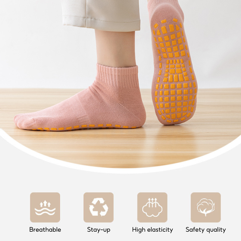 Baby Kids Boy Girl Solid Color Breathable Anti-slip Ankle Socks Playground Yoga Socks - Little Kooma