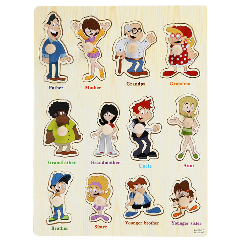 Wooden Toddler Animal Vehicle Puzzles w Handles Educational Montessori Puzzles Toys Clearance Sale 3 Years + - Little Kooma