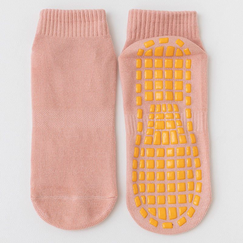 Baby Kids Boy Girl Solid Color Breathable Anti-slip Ankle Socks Playground Yoga Socks - Little Kooma