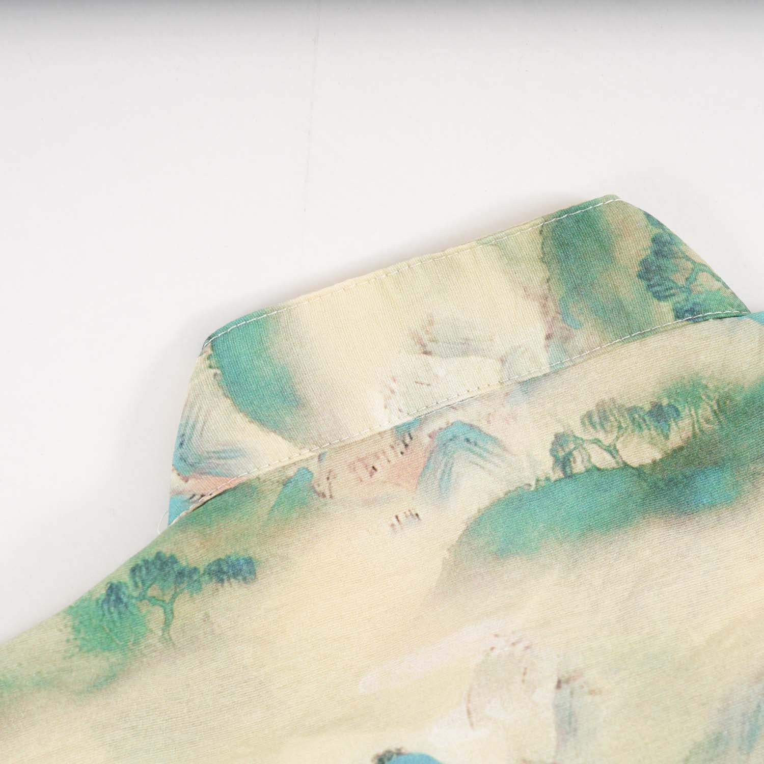 Singapore Souvenir Gift Chinese Landscape Painting Mountains Trees Baby Kids Boys Cheongsam Set Top n Shorts CNY Chinese New Year Outfit 0836 - Little Kooma